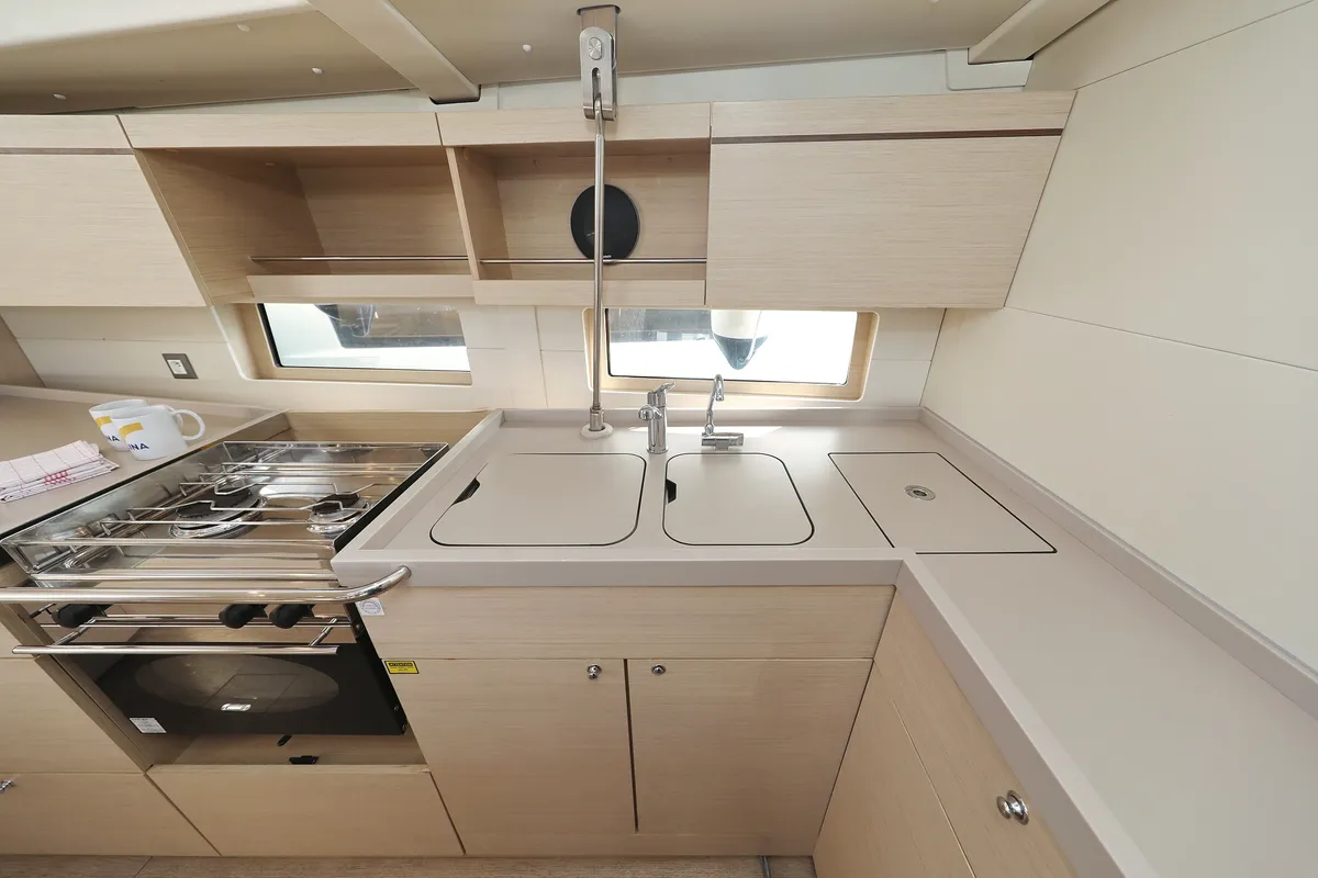 Galley of Sasool, a Beneteau Oceanis 46.1 sailboat at Grad Trogir, Croatia