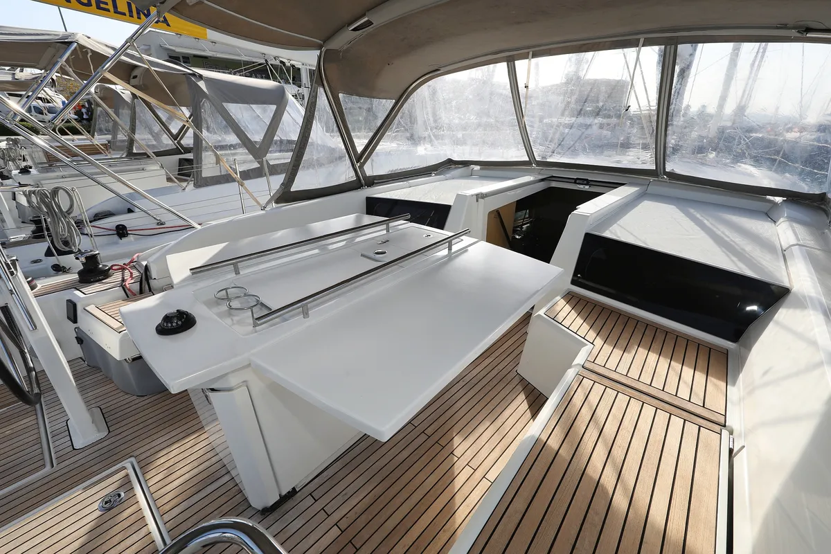 Deck of Sasool, a Beneteau Oceanis 46.1 sailboat at Grad Trogir, Croatia