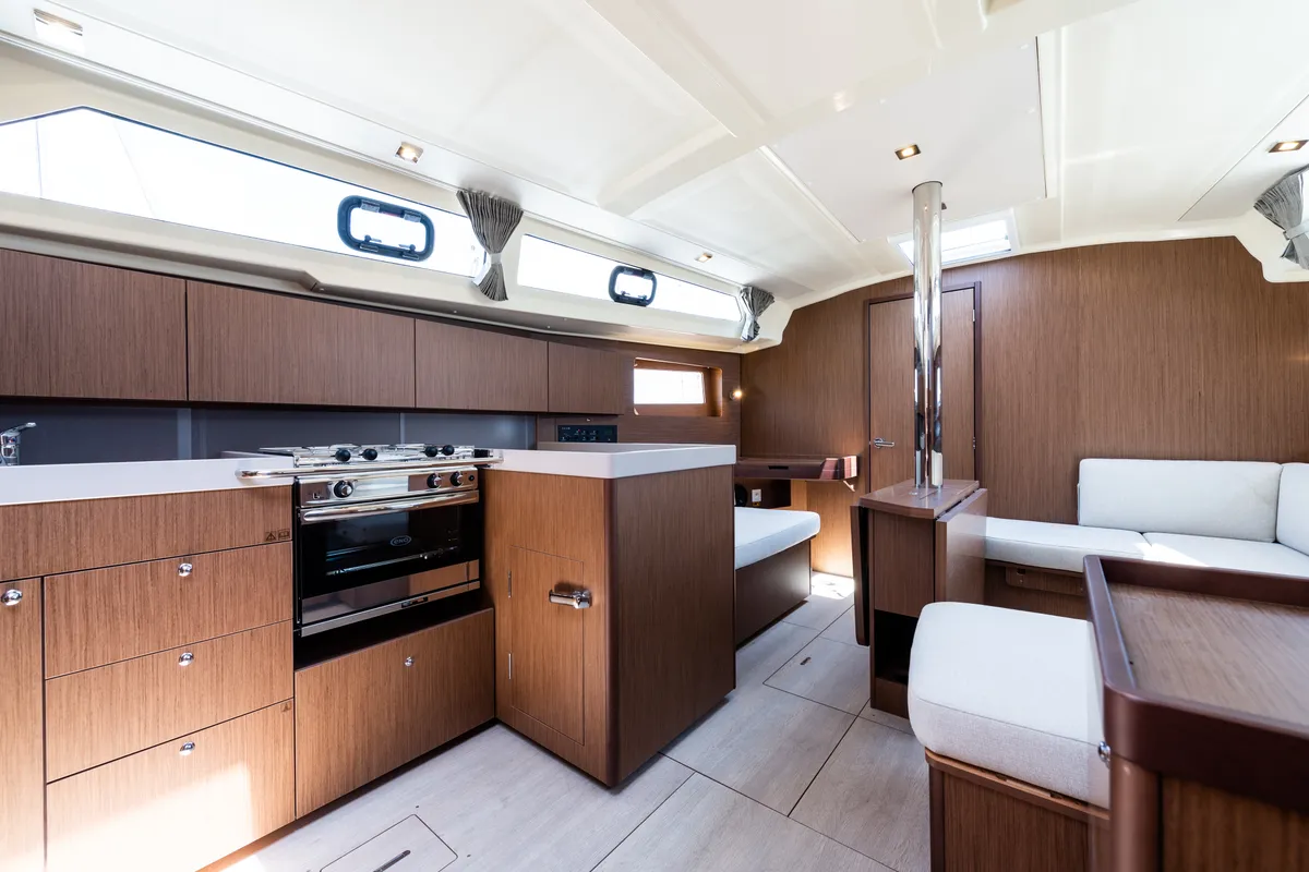 Galley of Argyroula, a Beneteau Oceanis 41.1 sailboat at Lefkada, Greece