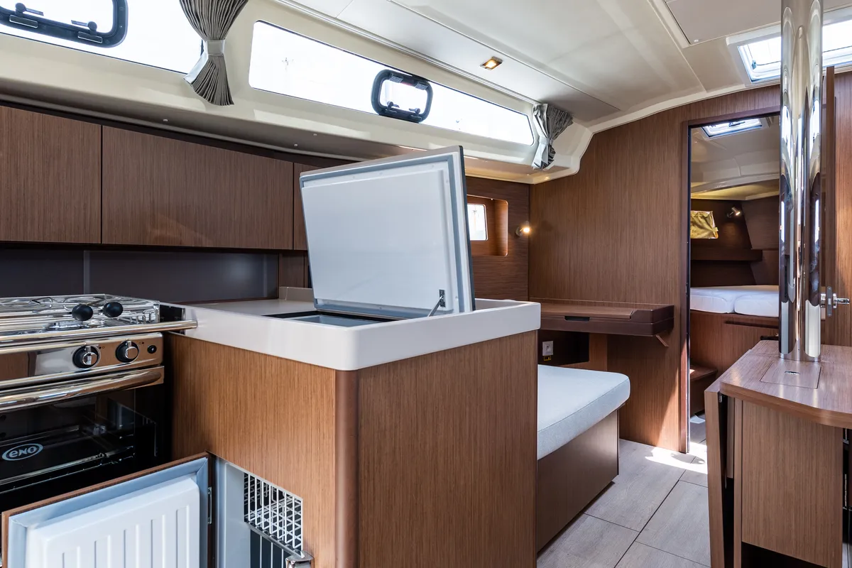 Galley of Argyroula, a Beneteau Oceanis 41.1 sailboat at Lefkada, Greece