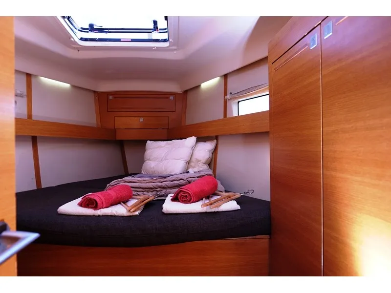 Cabin on Aquatica, a Elan Impression 444 sailboat at Athens, Yacht Club Amfitheas, Greece