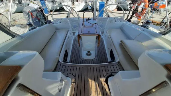 Cockpit of Aquatica, a Elan Impression 444 sailboat at Athens, Yacht Club Amfitheas, Greece