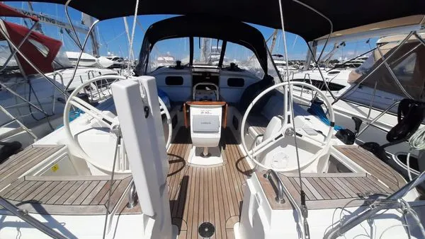 Cockpit of Aquatica, a Elan Impression 444 sailboat at Athens, Yacht Club Amfitheas, Greece