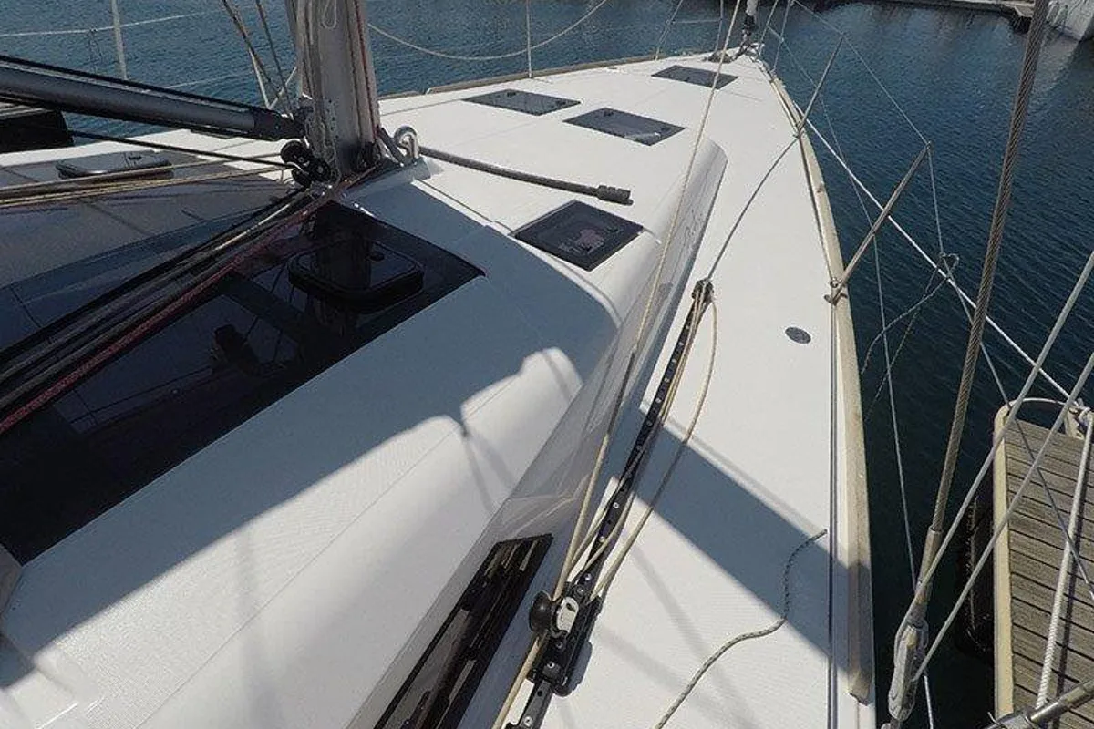 Deck of Petra, a Dufour 460 GL sailboat at Grad Šibenik, Croatia