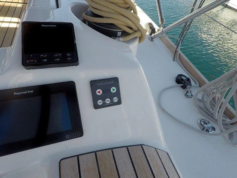 Cockpit of Petra, a Dufour 460 GL sailboat at Grad Šibenik, Croatia
