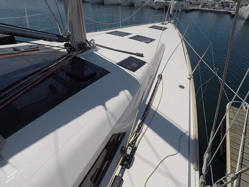 Deck of Petra, a Dufour 460 GL sailboat at Grad Šibenik, Croatia