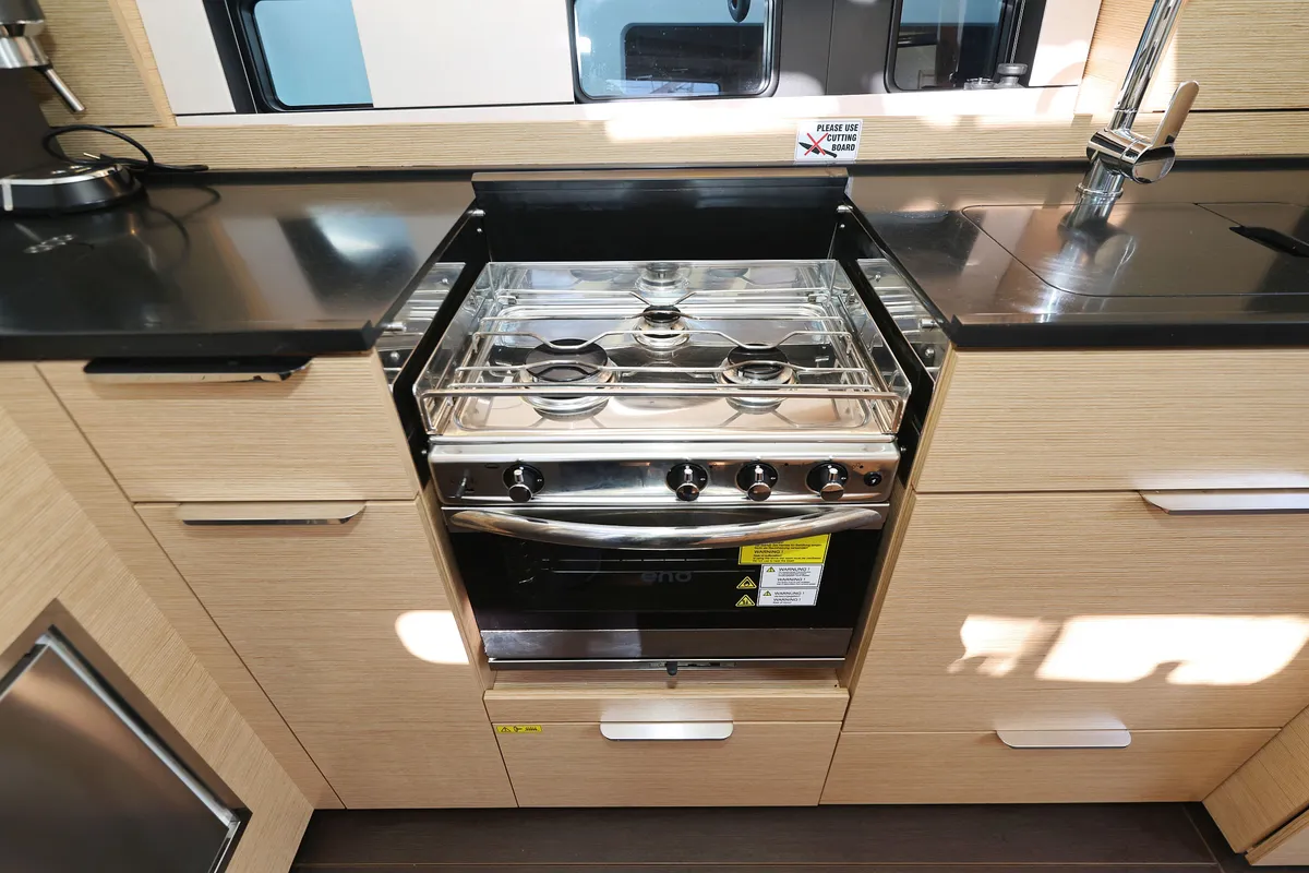 Galley of Tropea, a Hanse 510 sailboat at Grad Kaštela, Croatia