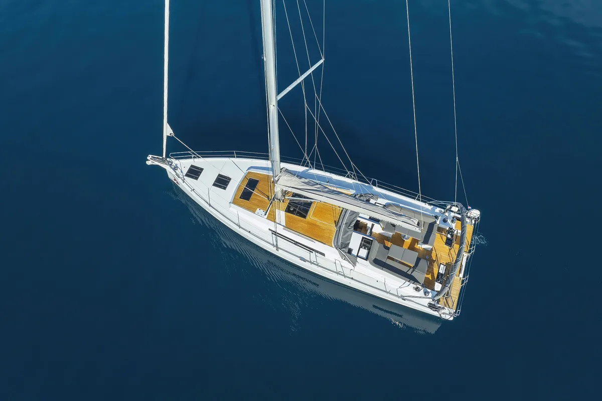 Exterior view of Tropea, a Hanse 510 sailboat at Grad Kaštela, Croatia
