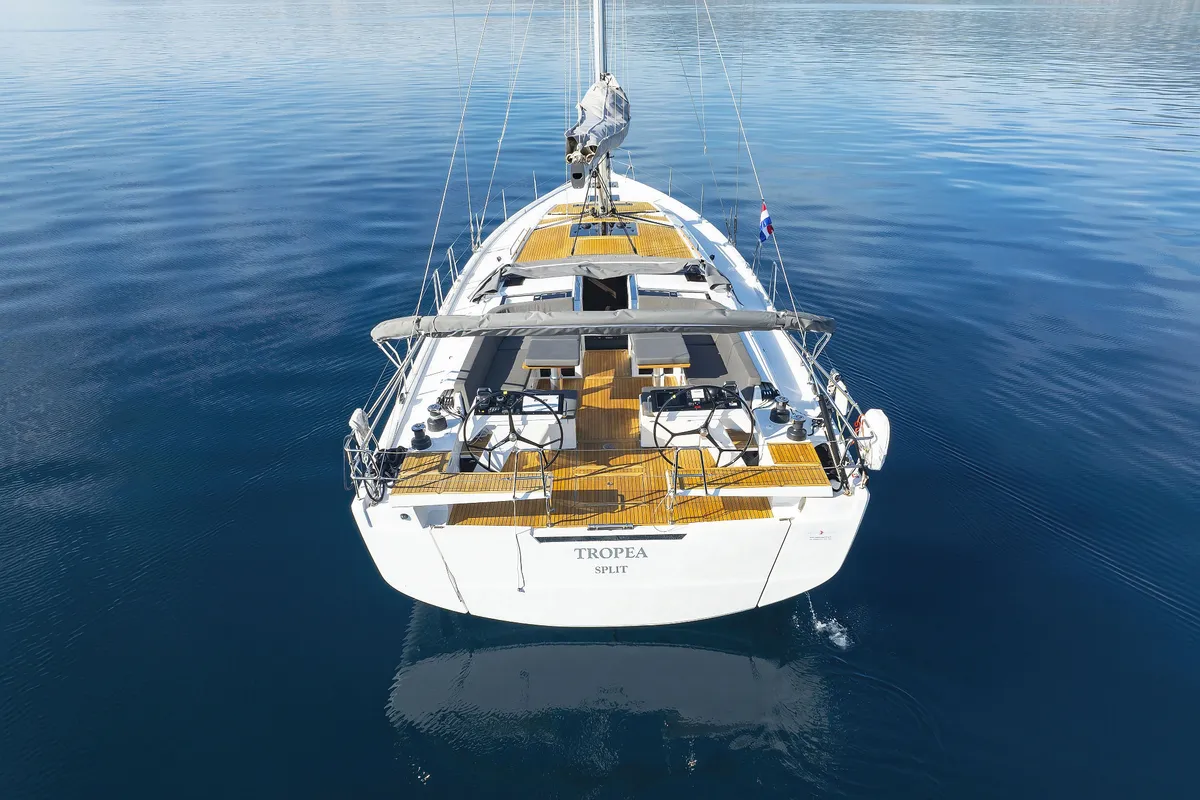 Exterior view of Tropea, a Hanse 510 sailboat at Grad Kaštela, Croatia