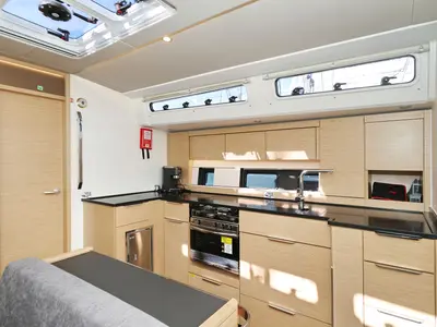 Galley of Tropea, a Hanse 510 sailboat at Grad Kaštela, Croatia