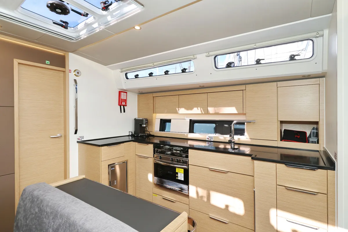 Galley of Tropea, a Hanse 510 sailboat at Grad Kaštela, Croatia