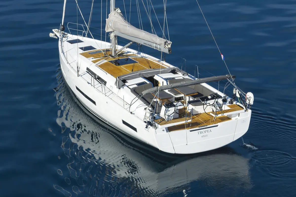 Exterior view of Tropea, a Hanse 510 sailboat at Grad Kaštela, Croatia