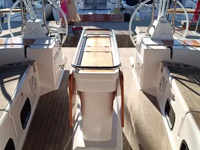 Cockpit of Andiamo, a Elan Impression 50 sailboat at Biograd na Moru, Croatia