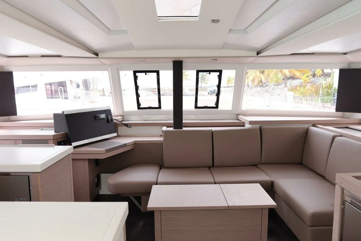 Salon of Idle Time, a Fountaine Pajot Astrea 42 catamaran at Road Town, British Virgin Islands