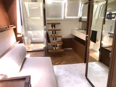 Salon of Atlantis, a Lagoon 620 catamaran at Lavrion, Greece