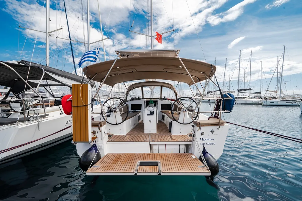 Myriana, a Jeanneau Sun Odyssey 415 sailboat at Marpissa, Greece