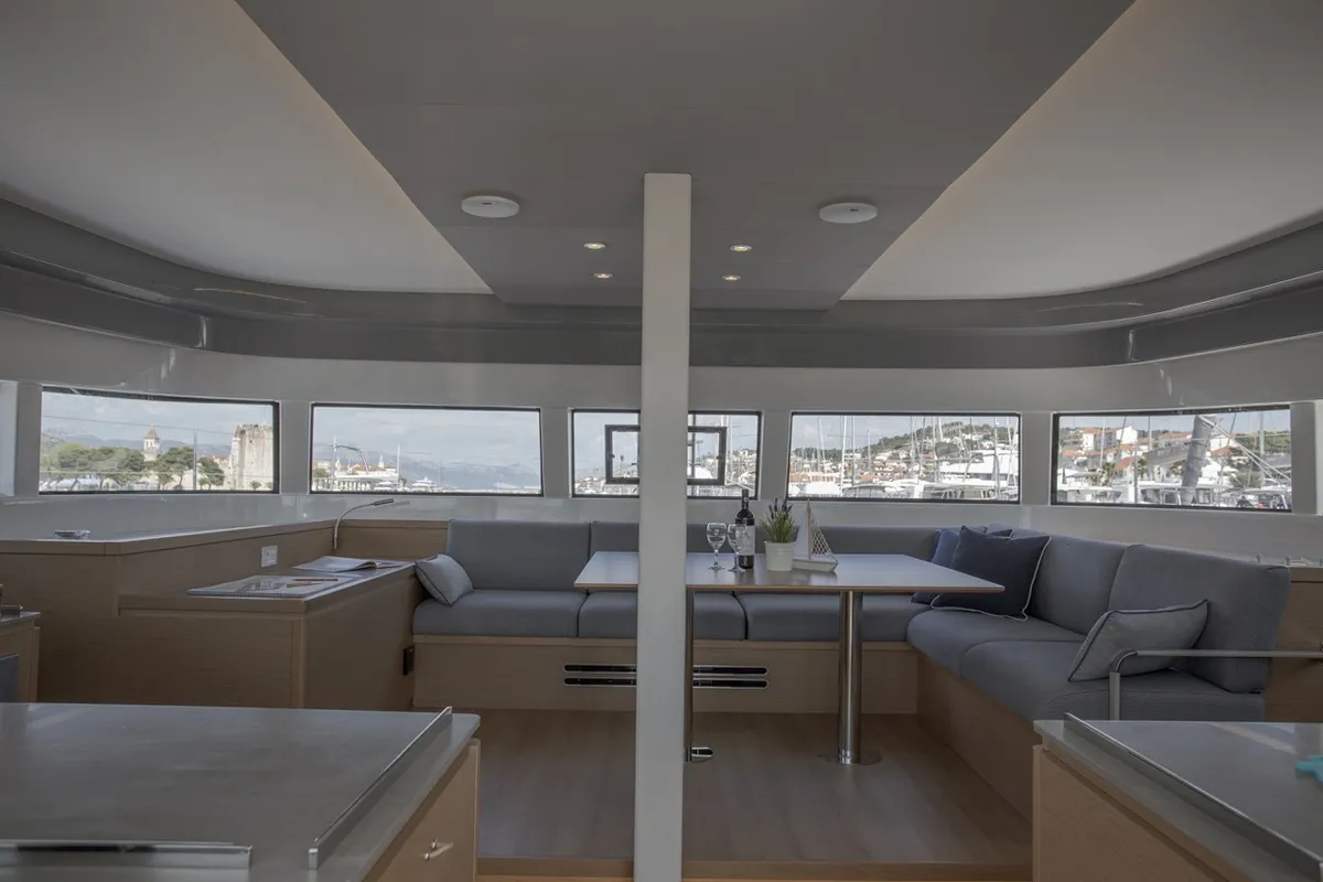 Salon of Tranquillity, a Excess 15 catamaran at Mytikas, Greece