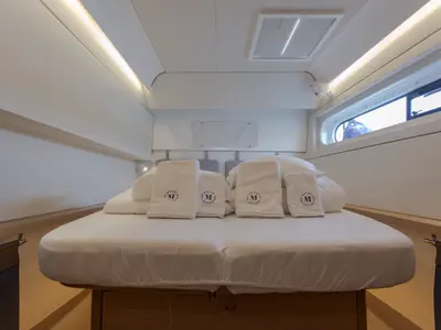 Cabin on Tranquillity, a Excess 15 catamaran at Mytikas, Greece