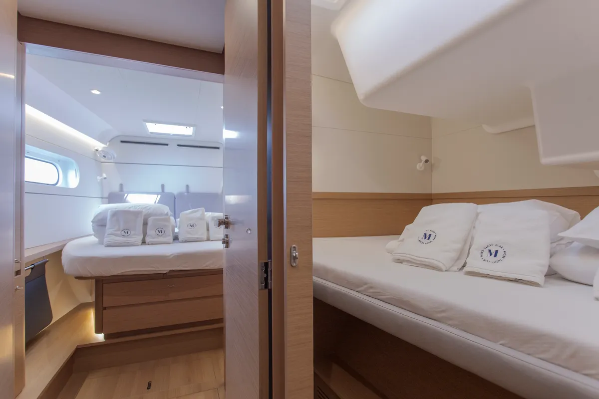 Cabin on Tranquillity, a Excess 15 catamaran at Mytikas, Greece