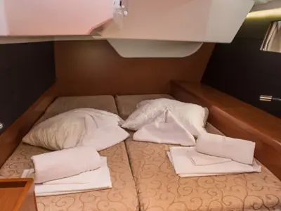 Cabin on Don Quixote, a Beneteau Oceanis 48 sailboat at Port of Avdira, Greece