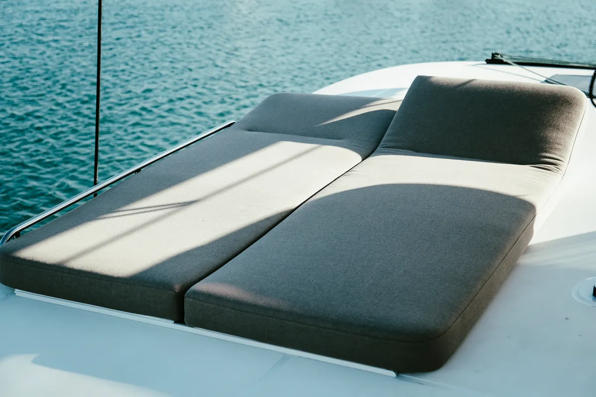 Deck of Acantha, a Lagoon 42 catamaran at Municipal Unit of Lefkada, Greece