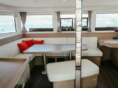 Salon of Acantha, a Lagoon 42 catamaran at Municipal Unit of Lefkada, Greece