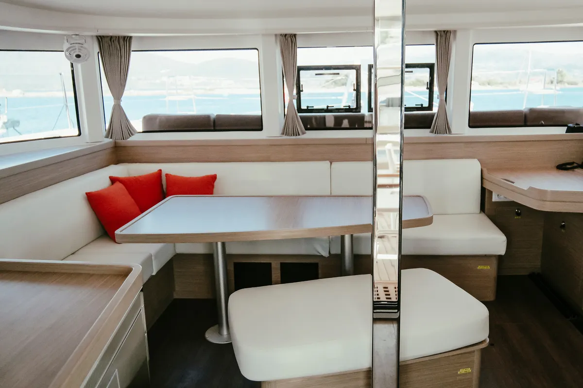 Salon of Acantha, a Lagoon 42 catamaran at Municipal Unit of Lefkada, Greece