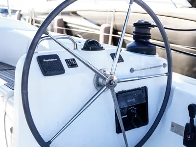 Cockpit of Orestis (Refit 2022), a Beneteau Cyclades 50.5 sailboat at Municipal Unit of Ellomenos, Greece