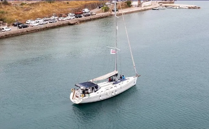 Exterior view of Beneteau Cyclades 50.5, a sailboat at Ellomenos, Greece