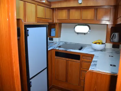 Galley of Grazia, a Yaretti 1570 motorboat at Primošten, Croatia
