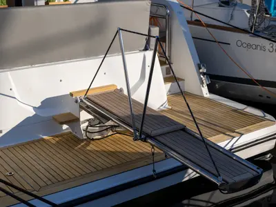 Ecstasea, a Sealine C390 motor yacht at Grad Biograd na Moru, Croatia