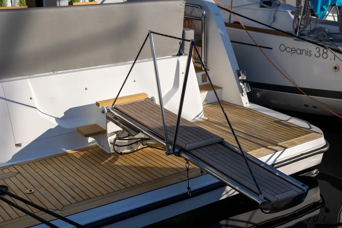 Ecstasea, a Sealine C390 motor yacht at Grad Biograd na Moru, Croatia