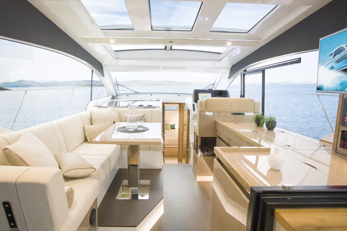Ecstasea, a Sealine C390 motor yacht at Grad Biograd na Moru, Croatia