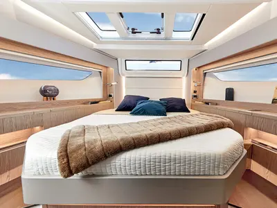 Cabin on Ecstasea, a Sealine C390 motor yacht at Biograd na Moru, Croatia