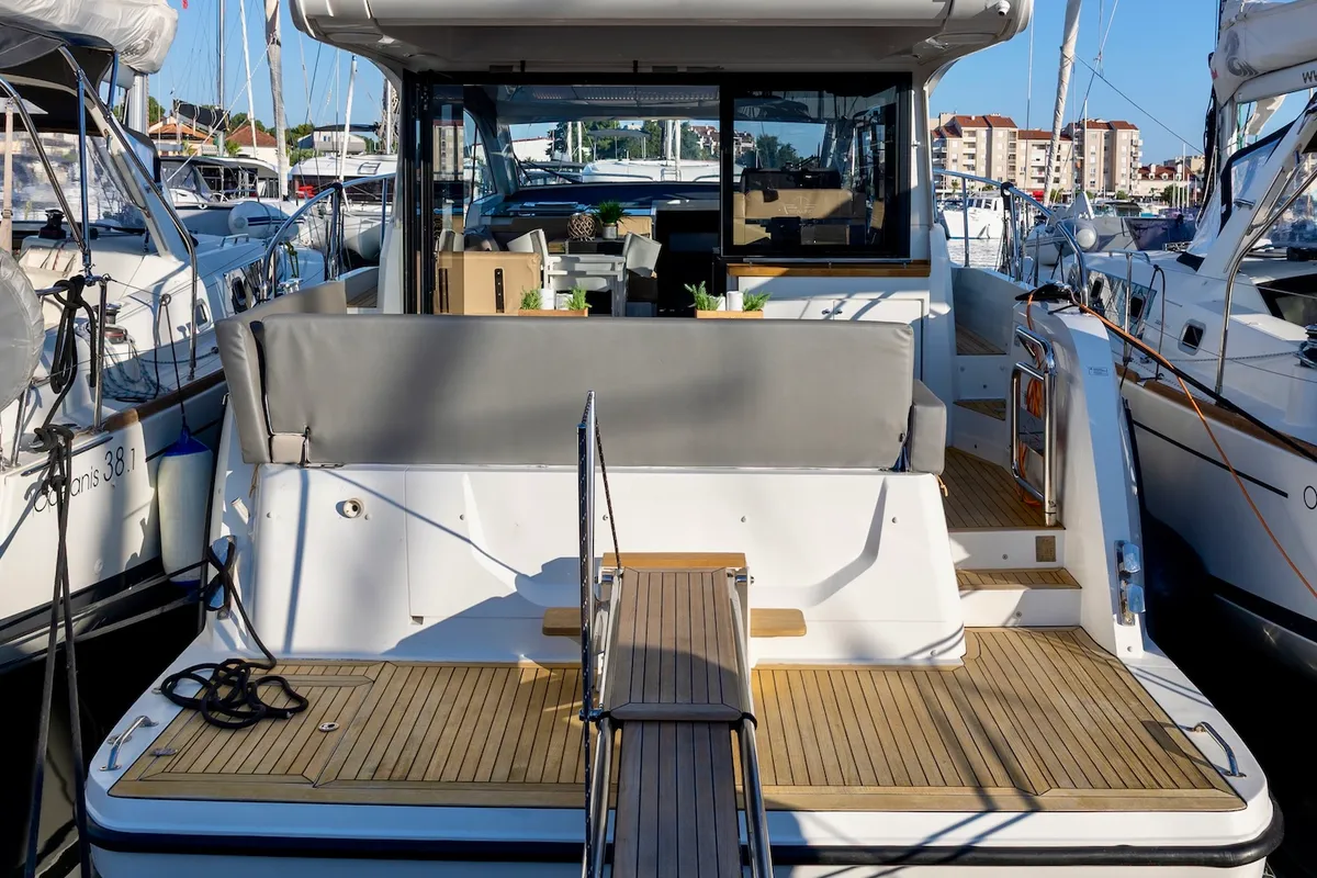 Ecstasea, a Sealine C390 motor yacht at Biograd na Moru, Croatia