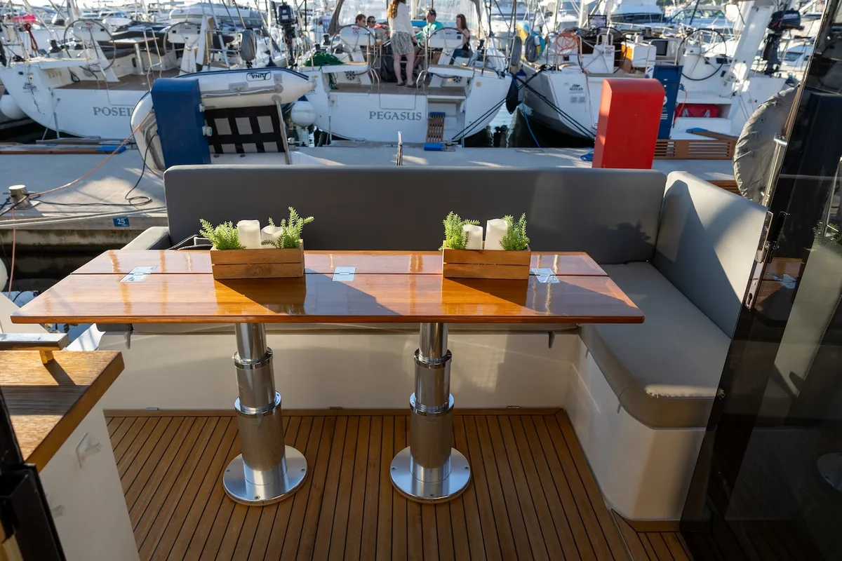 Ecstasea, a Sealine C390 motor yacht at Biograd na Moru, Croatia