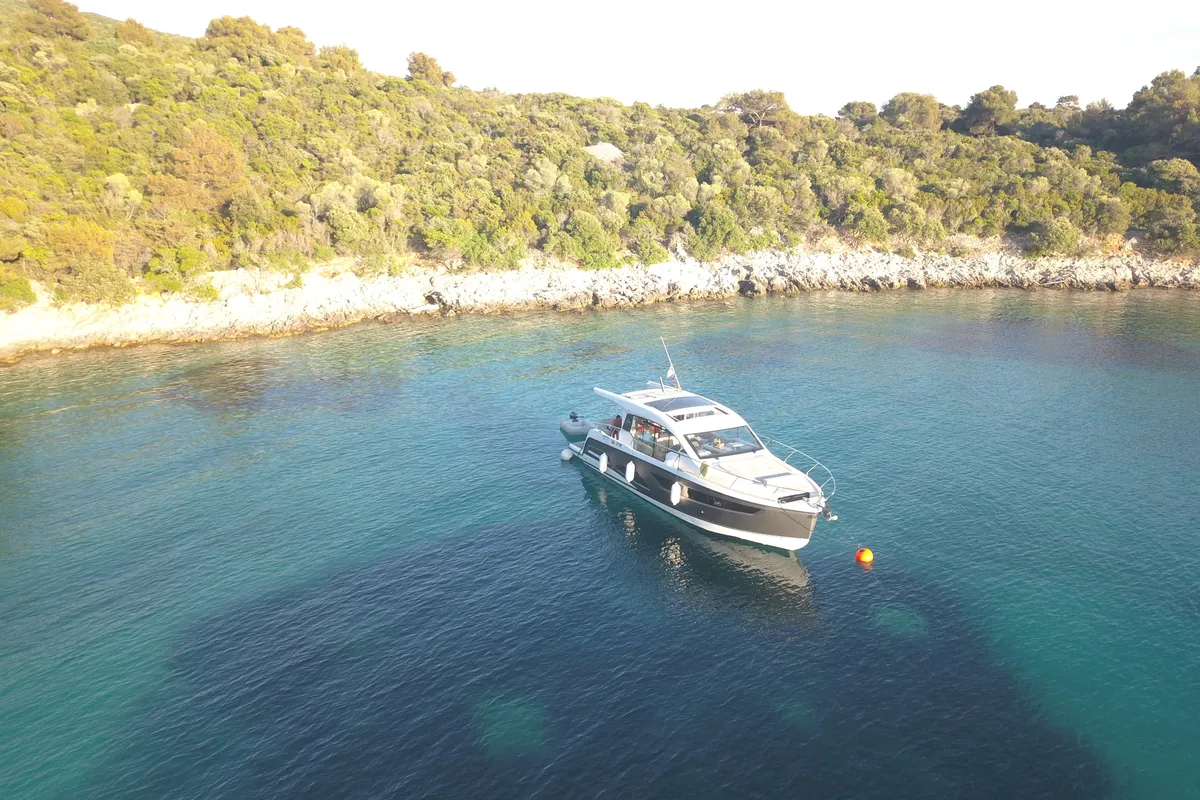 Ecstasea, a Sealine C390 motor yacht at Biograd na Moru, Croatia