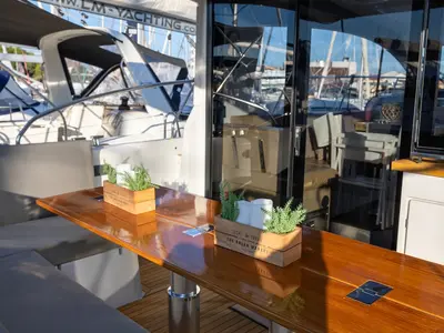 Ecstasea, a Sealine C390 motor yacht at Biograd na Moru, Croatia