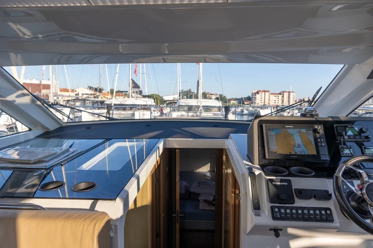 Ecstasea, a Sealine C390 motor yacht at Biograd na Moru, Croatia