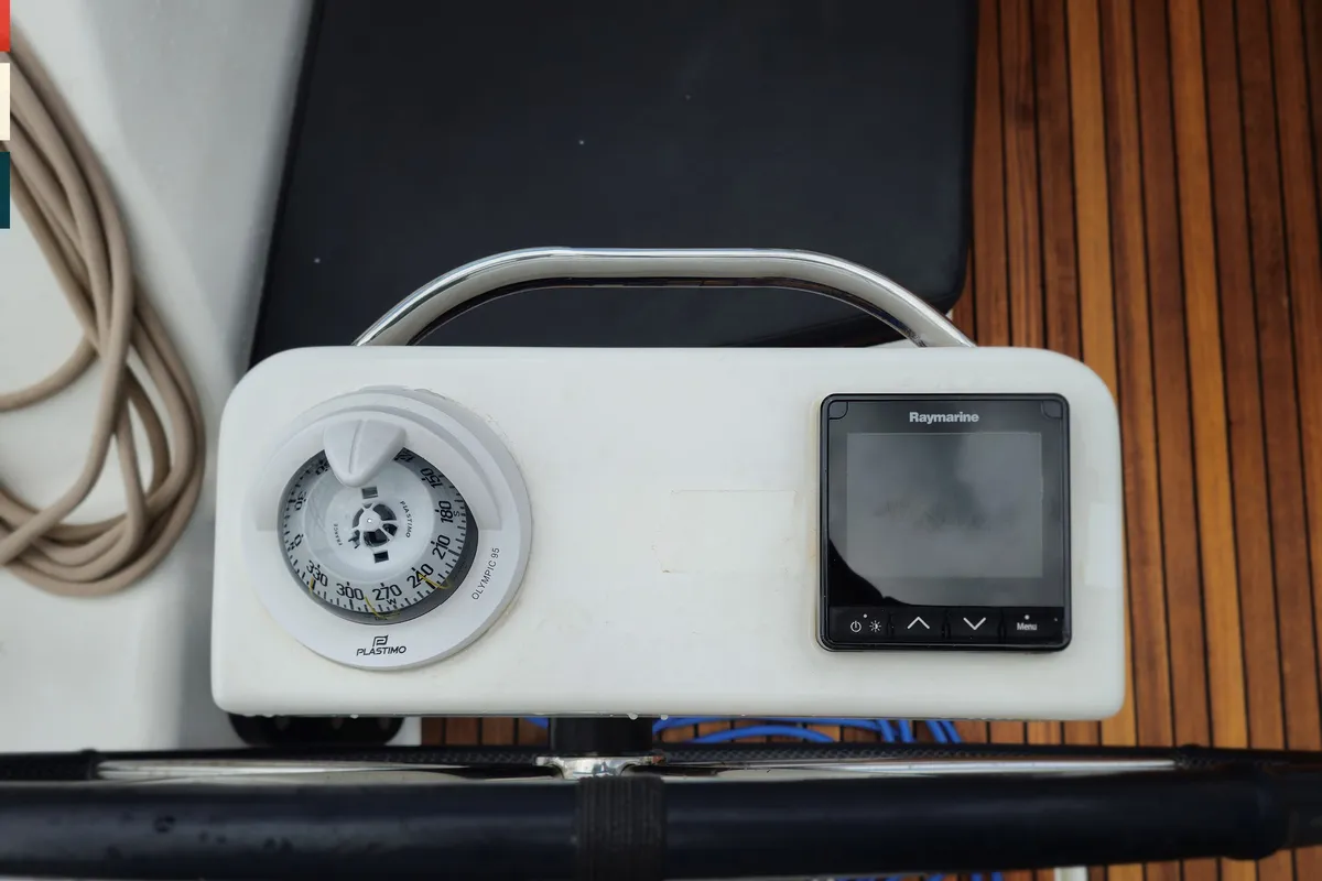 Cockpit of Moderato, a Dufour 430 GL sailboat at Kaštela, Croatia