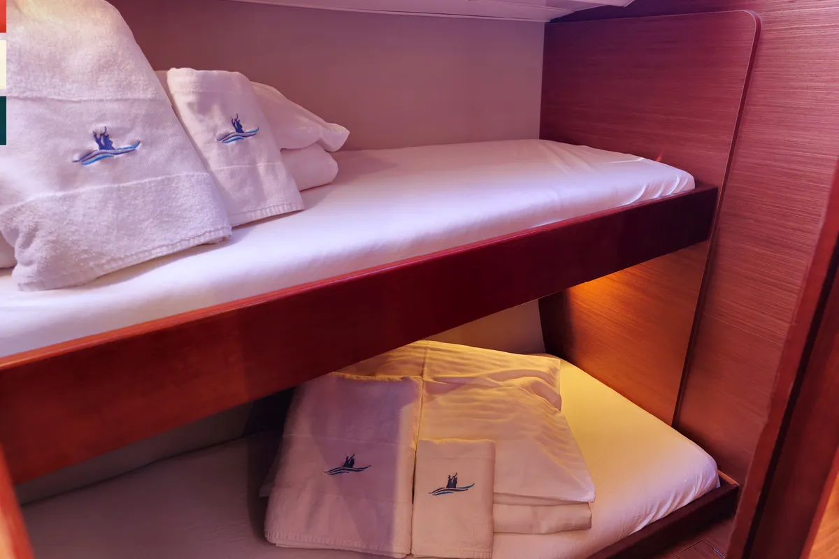 Cabin on Moderato, a Dufour 430 GL sailboat at Kaštela, Croatia
