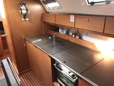 Galley of Atlantica, a Bavaria Cruiser 40 S sailboat at Palma de Mallorca, Spain