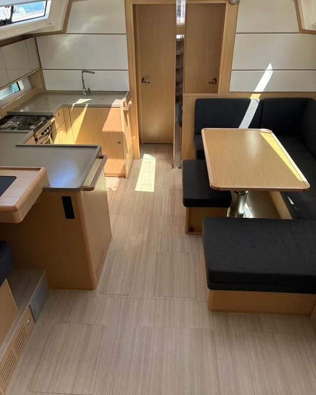 Salon of Ara, a Bavaria C46 sailboat at Grad Trogir, Croatia