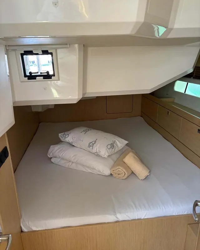 Cabin on Ara, a Bavaria C46 sailboat at Grad Trogir, Croatia