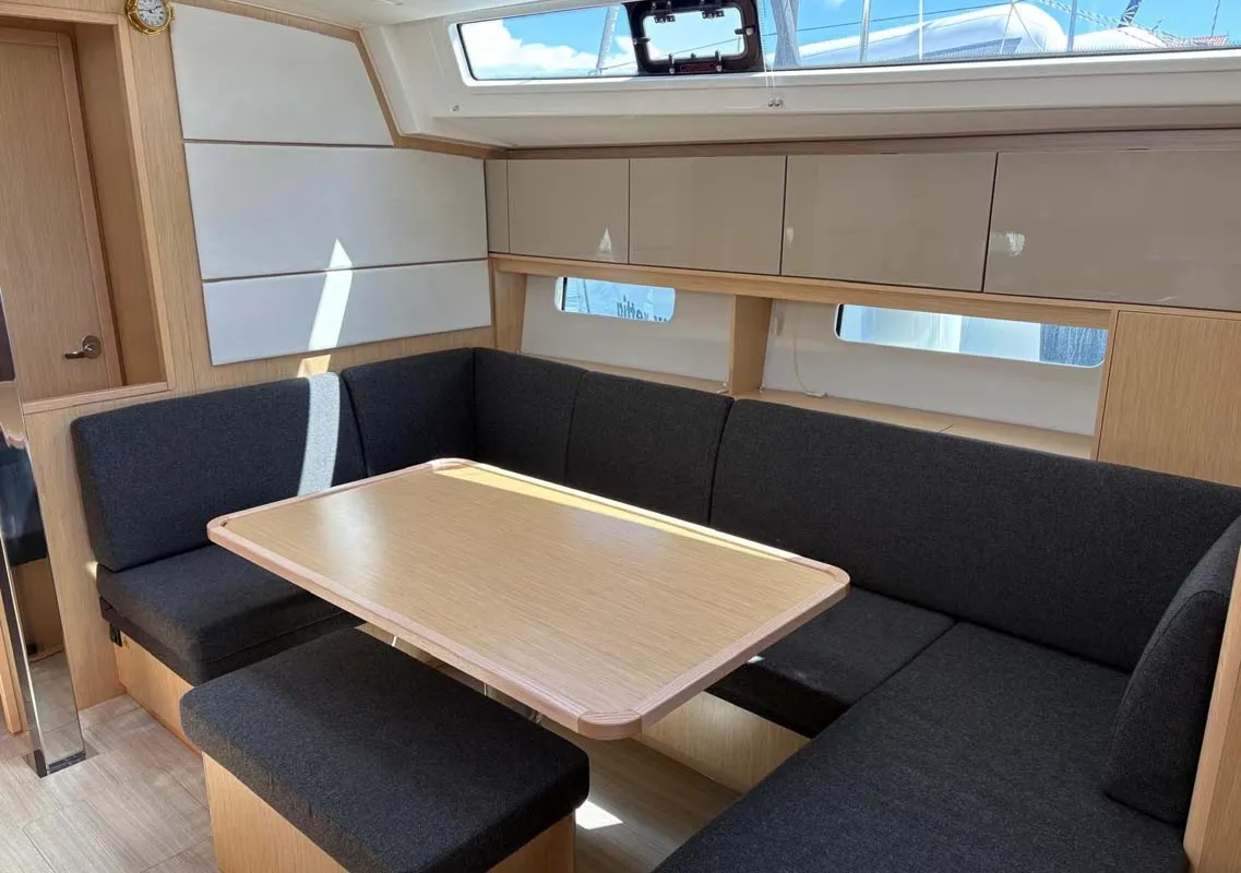 Salon of Ara, a Bavaria C46 sailboat at Grad Trogir, Croatia