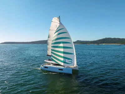 AURA, a Lagoon 43 catamaran at Municipal Unit of Nea Peramos, Greece