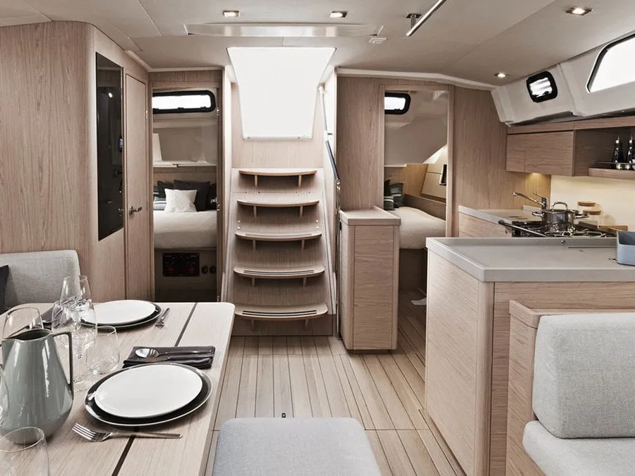 Salon of Beneteau Oceanis 46.1, a sailboat at Tonnarella, Italy