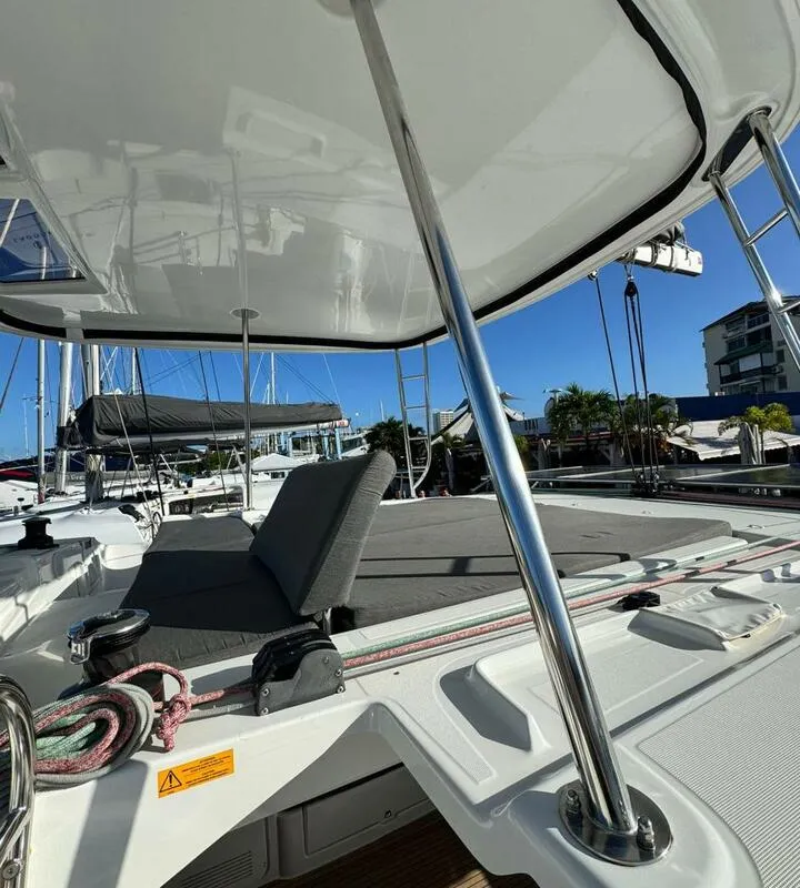 Deck of Karukera, a Lagoon 42 catamaran at Pointe-à-Pitre, France