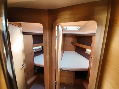 Cabin on Divina, a Dufour 460 Grand Large sailboat at Vibo Valentia, Italy