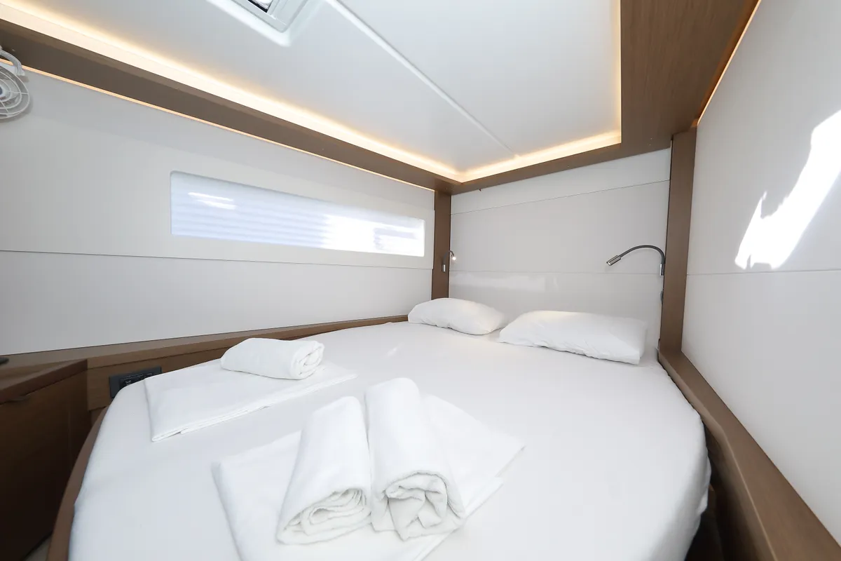 Cabin on WHY NOT, a Lagoon 46 catamaran at Sukošan, Croatia
